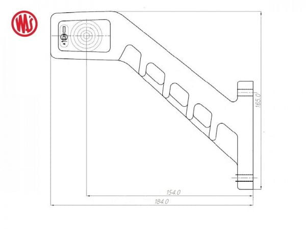 WAŚ W48 LED breedtelamp 184mm - LINKS - Afbeelding 3