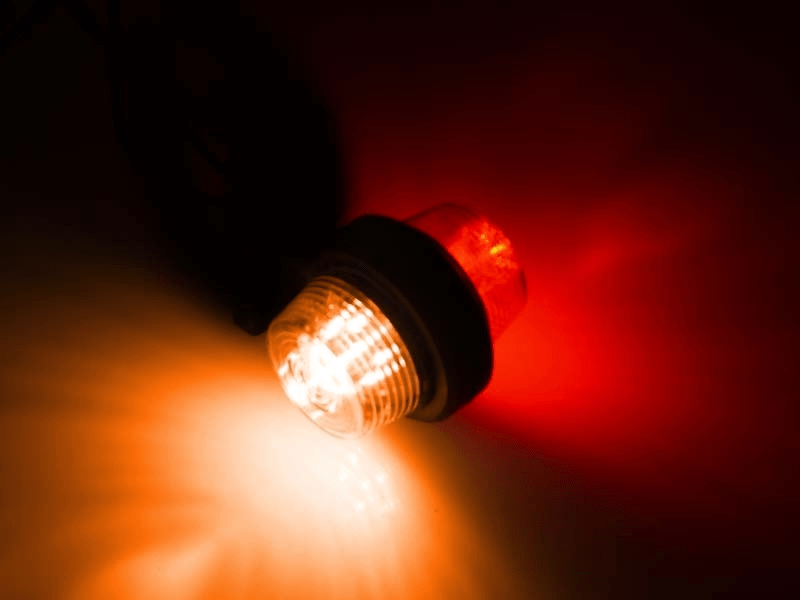 Gylle LED Breite Lampe orange - rotes Klarglas - Dänisch - 12&24V