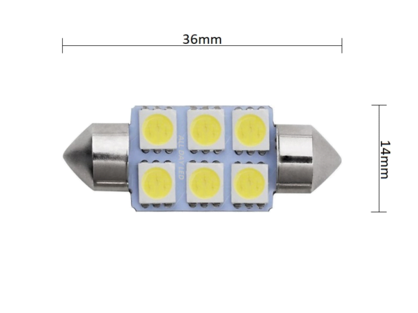 Soffitte LED Röhrenlampe 36mm für 24 Volt Betrieb - Farbe 6000K Xenonweiß - EAN: 6090542164111