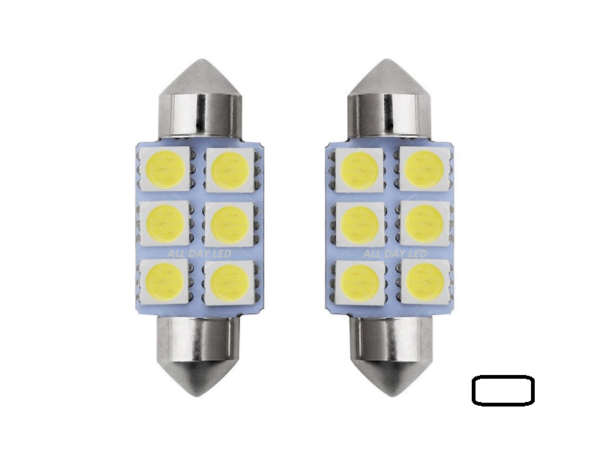 Festoon LED buislamp 36mm voor 24 volt gebruik - kleur 6000K Xenon Wit - EAN: 6090542164111