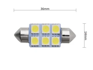 Festoon LED buislamp 36mm voor 24 volt gebruik - kleur groen - EAN: 6090542512561