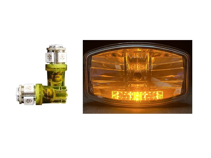 T10 LED Lampe orange - 2 Stück - All Day LED - für 12&24 Volt