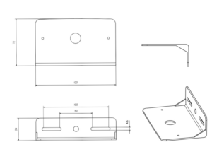 Afmetingen van de ADL20383 - passend voor M-LED classic markeringslamp maar ook voor de Hella bloklamp - M-LED ZM383