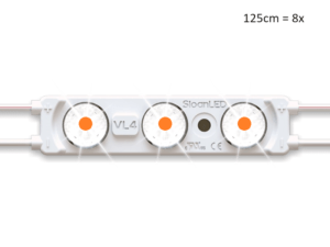 LED-Streifen AMBER für Spoiler-Modell-Leuchtkasten mit einer Länge von 125 cm – passend für Leuchtkasten von IllumiLED und Nedking – funktioniert mit 12 und 24 Volt – wird mit POWERUNIT geliefert – EAN: 6438203006842