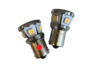 BA15S LED Lampenset ROT – Lampe mit 15mm Bajonettanschluss für 12 und 24 Volt – Einzelfunktionslampe für PKW, LKW, Anhänger, Wohnmobil, Traktor und mehr – EAN: 5414184377615