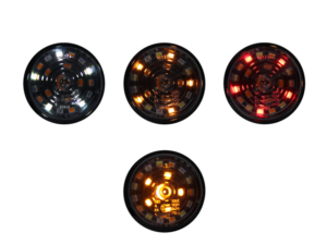 M-LED width lamp unit SMOKE - Danish width lamp module with 3-colour position light and indicator function - ECE R148 approval with cat. 5 indicator - lamp unit tri colour with indicator - for 12 and 24 volt use - M-LED PV155