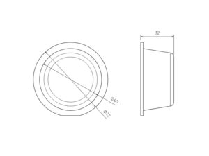 Afmetingen afbeelding / technische tekening van de ADL20155