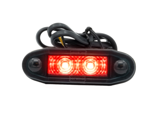 Boreman LED markeringslamp rood easy fit met smoke glas - contourverlichting die geschikt is voor 12 en 24 volt gebruik - BOREMAN 1001-4500-R-SMK - auto, aanhanger, camper, vrachtwagen, shovel en meer - EAN: 5391528111510