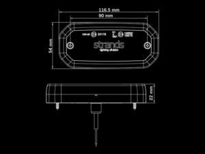 Strands FOR9T Scale Positionslicht weiß – neues Modell Markierungslicht mit 5,0 Meter Kabel geliefert – einfache Installation garantiert – für PKW, LKW, Wohnmobil, Anhänger und mehr – Strands 850451 – EAN: 7323030191702