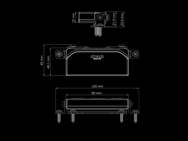 Strands Unity Ultra Flat DUO - werklamp met LED flitser die geschikt is voor 12 en / of 24 volt gebruik - Strands 800551 - UNITY ULTRA FLAT DUO - EAN: 7350133816959