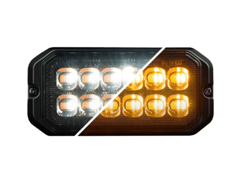 Strands Dark Knight 12 LED flitser DUAL COLOR - waarschuwingslamp met ECE R65 keurmerk - - Strands 850461 - Strands DARK KNIGHT STROBE LIGHT DUO 12 LED - geschikt voor 12 en 24 volt - EAN: 7323030192167