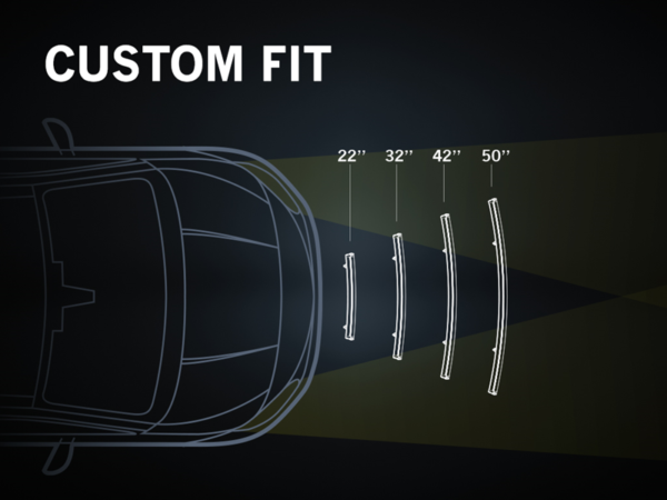 LED beam CURVED for car, truck, camper or other type of vehicle